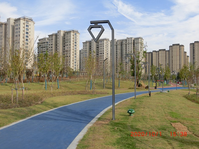 鹽龍?bào)w育公園周邊愛(ài)心景觀燈